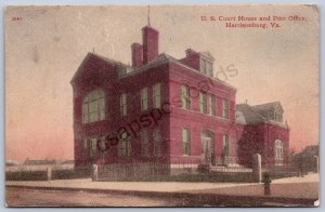 JH16/ Harrisonburg Postcard c1910 U.S. Court House Post Office 51