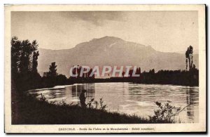 Old Postcard Grenoble edges of & # 39Isere and Sunset Moucherotte