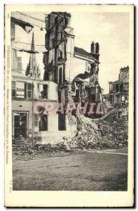 Postcard Old Saint Cloud houses burnt by the Prussians Army