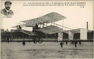 PC CPA AVIATION, L'AÉROPLANE DE HENRI FARMAN, Vintage Postcard (b24226)