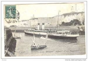 Steamer, Depart d'Un Paquebot, Dieppe (Seine Maritime), France, 1900-1910s