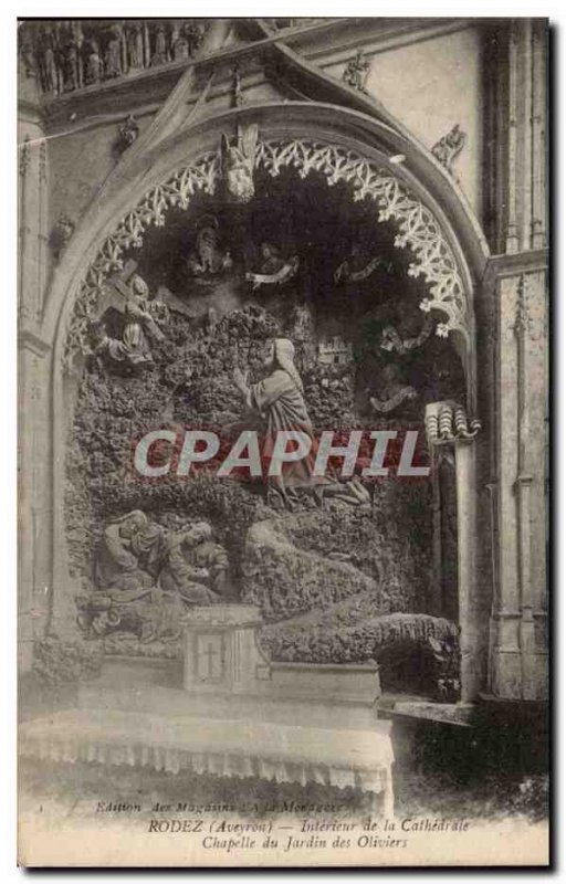 Rodez Old Postcard Interior of the Cathedral Chapel of the Garden