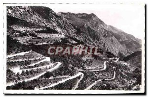 Postcard Old Route Sospel Menton laces Castillon