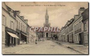 Ailly sur Noye - Rue St Martin - L & # 39Eglise - Old Postcard