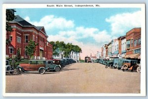 Independence Missouri Postcard South Main Street Exterior c1920 Vintage Antique