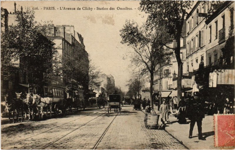 CPA PARIS 9e Avenue de Clichy Station des Omnibus (1248493) 