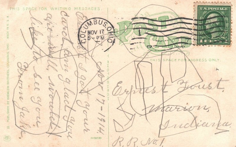 Vintage Postcard Entrance To Olentangy Park Columbus Ohio Haenlein Brothers Pub.