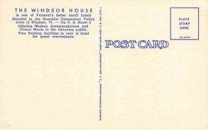 Windsor House US Route 6 Windsor Vermont linen postcard