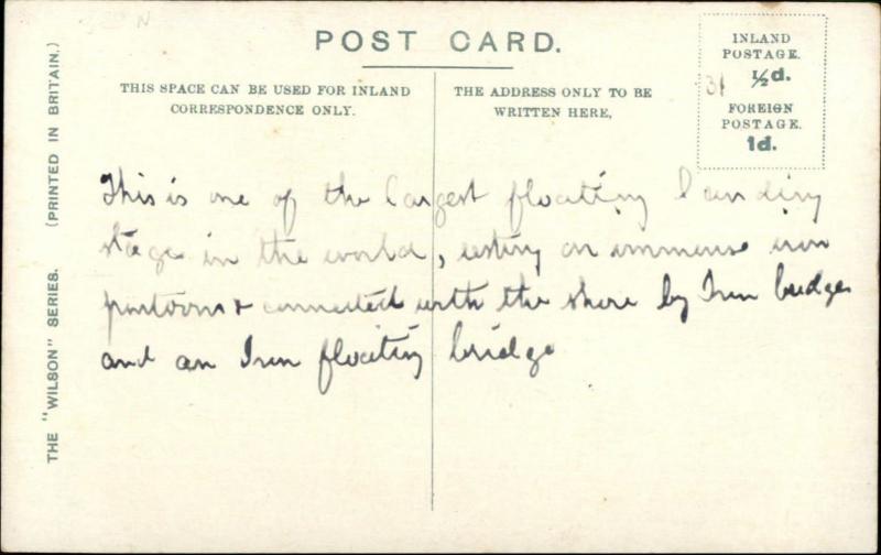 Liverpool Steamship Landing Stage - SS CEDRIC Ship c1910 Postcard