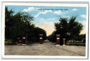 Sioux City Iowa IA Postcard Scene Logan Park Trees 1920 Antique Vintage Unposted