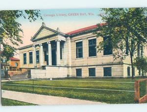 Unused Divided-Back LIBRARY SCENE Green Bay Wisconsin WI d6123