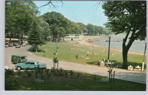 Midland Park, Ontario, Canada, Vintage Chrome Postcard, Old Cars