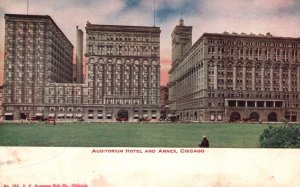 Vintage Postcard Auditorium Hotel and Annex Building Landmark Chicago Illinois
