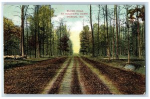 c1910 Black Road at Soldier's Home Marion Indiana IN Antique Postcard