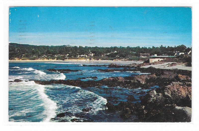 CA Carmel Bay Monterey Peninsula Panorama Coastline Shore Vintage Postcard