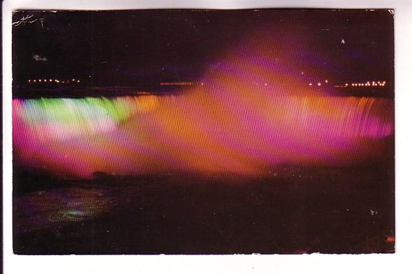 Coloured Lights, Illuminating Horseshoe Falls, Niagara Falls Ontario, Jordan'...