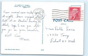 1957 St Marys R C Church Western Avenue Augusta Maine ME Vintage Postcard B04