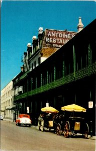 Antoine Resturant St Louis New Orleans LA Lousiana Horse Buggy Postcard VTG UNP 