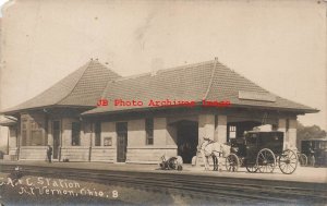 Depot, Ohio, Mount Vernon, RPPC, Cleveland Akron & Canton Railroad, Photo No 8