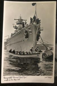 Mint Germany RPPC Real Picture Postcard Battle Ship Graf Spee Heavy Cruiser