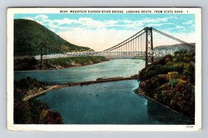 Hudson River NY-New York, Bear Mountain Bridge Looking South Vintage Postcard 