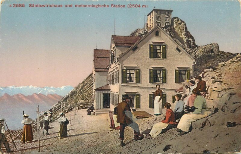 Switzerland Santiswirtshaus meteo station early postcard