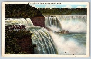 Niagara Falls From Prospect Park, New York, Vintage Miller Art Co Postcard