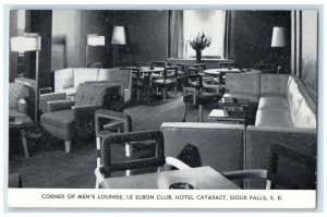 c1940's Corner of Men's Lounge Hotel Cataract Sioux Falls SD Postcard