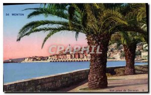 Old Postcard Menton Garavan shooting