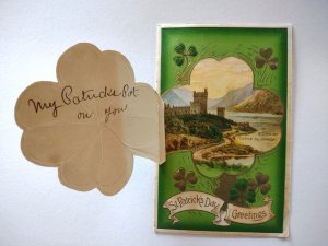 St. Patricks Day Postcard Foldout John Winsch Back Glenveagh Castle Donegal