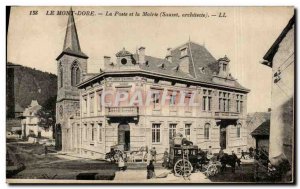 Old Postcard Le Mont Dore La Poste and the mayor (Sauzet)
