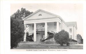 A48/ Winnsboro South Carolina SC Postcard RPPC Fairfield County Court House c50