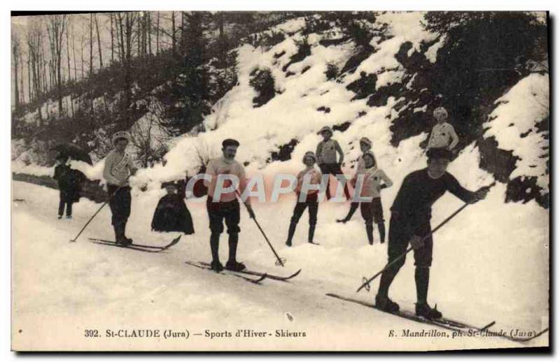 Postcard Old Sport d & # 39hiver Ski St-Claude Skiers