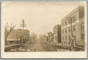 REDFIELD IA SOUTH FIRST STREET ANTIQUE REAL PHOTO POSTCARD RPPC