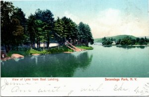 Postcard NY Sacandaga Park View of Lake from Boat Landing Cottages UDB 1907 H10