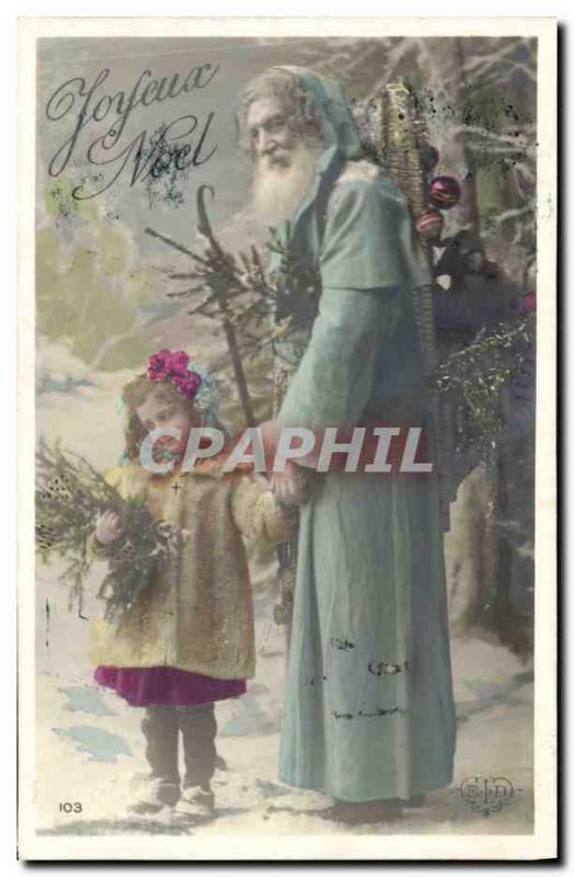 Old Postcard Fancy Santa Claus Children