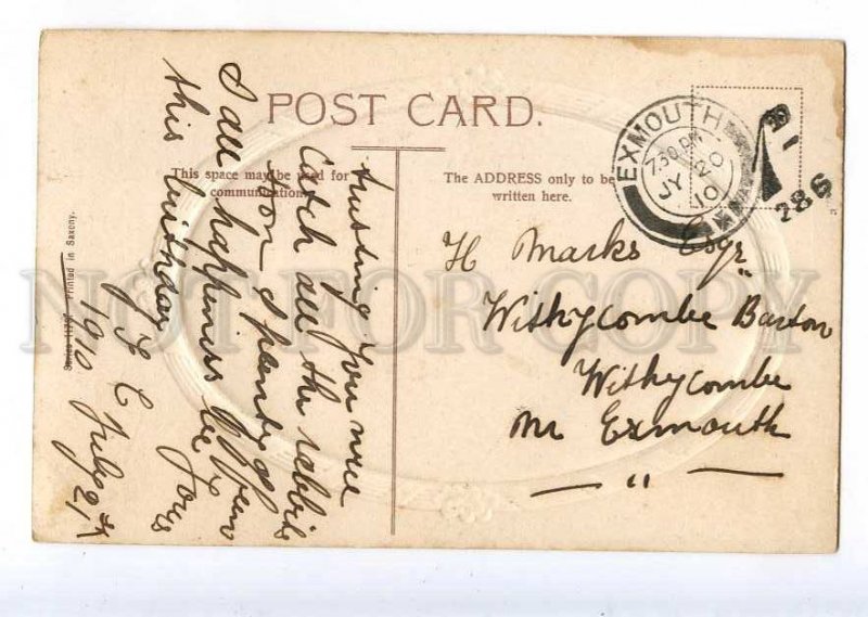 234998 BIRTHDAY Wishes COW Landscape Vintage Embossed PC