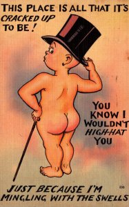 Humour Naked Boy Wearing Tophat This Place Is All Thet It's Cracked Up T...