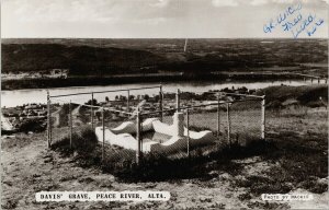 Peace River Alberta 12 Foot Davis Grave Site Mackie Real Photo Postcard G82