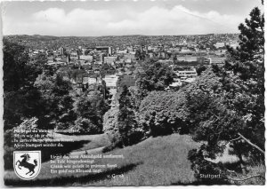 Stuttgart Germany. Panorama.   Used with stamps