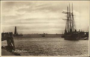Rye Harbor UK Lighthouse c1910 Real Photo Postcard