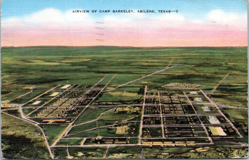 Postcard TX Abilene - Air view of Camp Barkeley