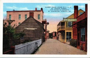 Oldest Frame House in USA on Saint George Street St Augustine Florida Postcard