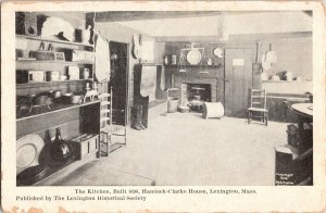 Kitchen Hancock Clarke House Lexington Mass. Historical Society Antique Postcard 