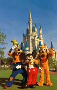 FL - Orlando. Walt Disney World. Mickey Mouse, Goofy and pluto