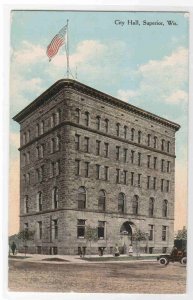 City Hall Superior Wisconsin 1910 postcard