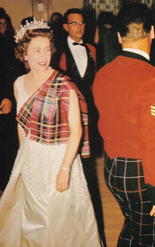 Queen Elizabeth II at Ghillies Ball Balmoral in 1972 Postcard