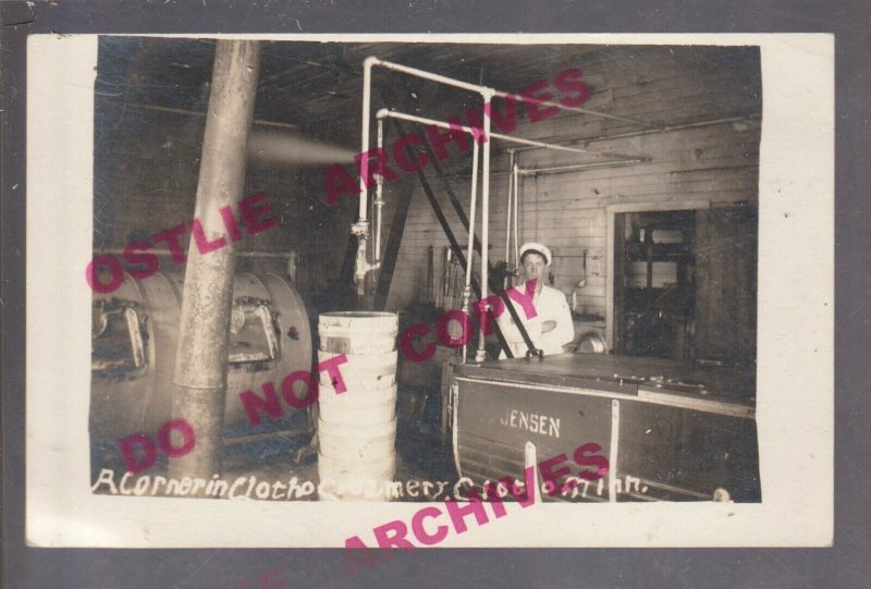 Clotho MINNESOTA RPPC c1910 INTERIOR CREAMERY Dairy nr Long Prairie GHOST TOWN?