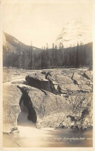 Banff Canada 1920s RPPC Real Photo Postcard Natural Bridge Kicking Horse River