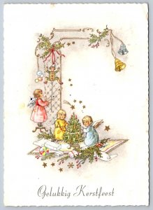 Gelukkig Kerstfeest, Merry Christmas, Angels, 1964 Dutch Postcard